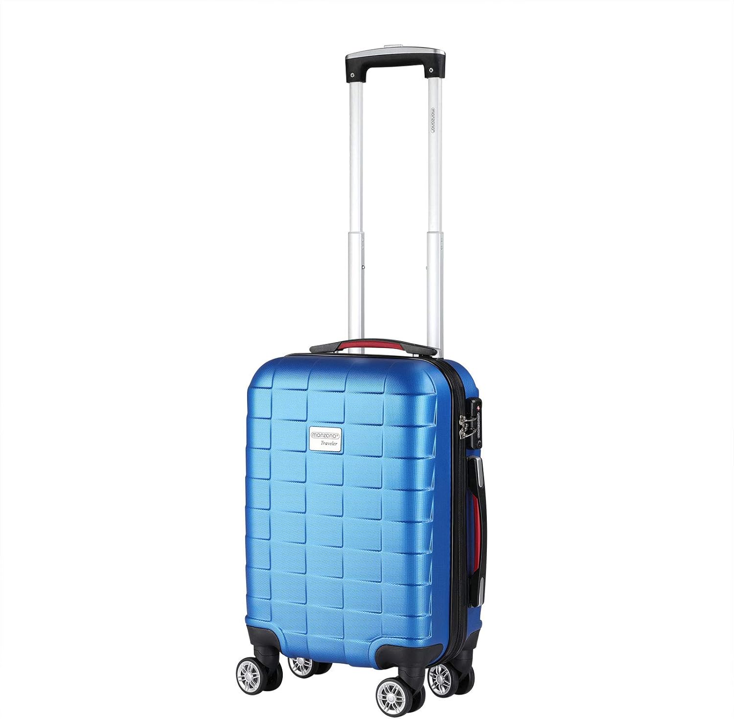 MONZANA® 2er Set Koffer Boardcase M, XL Gelgriffe TSA Schloss Reisekoffer Trolley Kofferset Handgepäck blau — Ansicht 2