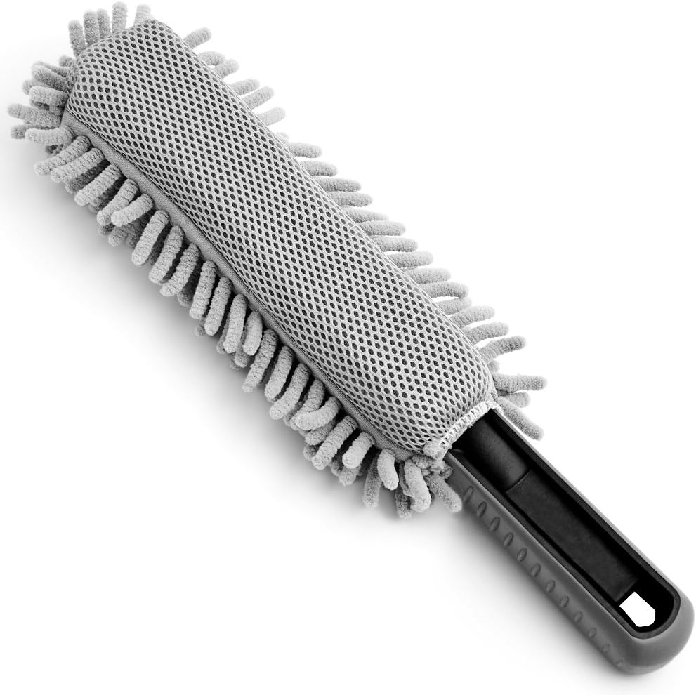 Monzana® 3er Set Mikrofaser Felgenbürste mit Soften Borsten Felgenreiniger schonend & weich für Stahlfelgen Alufelgen Auto Felgen Reinigungsbürste Bürste — Ansicht 2