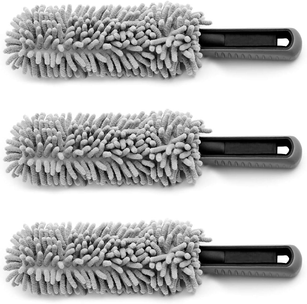 Monzana® 3er Set Mikrofaser Felgenbürste mit Soften Borsten Felgenreiniger schonend & weich für Stahlfelgen Alufelgen Auto Felgen Reinigungsbürste Bürste