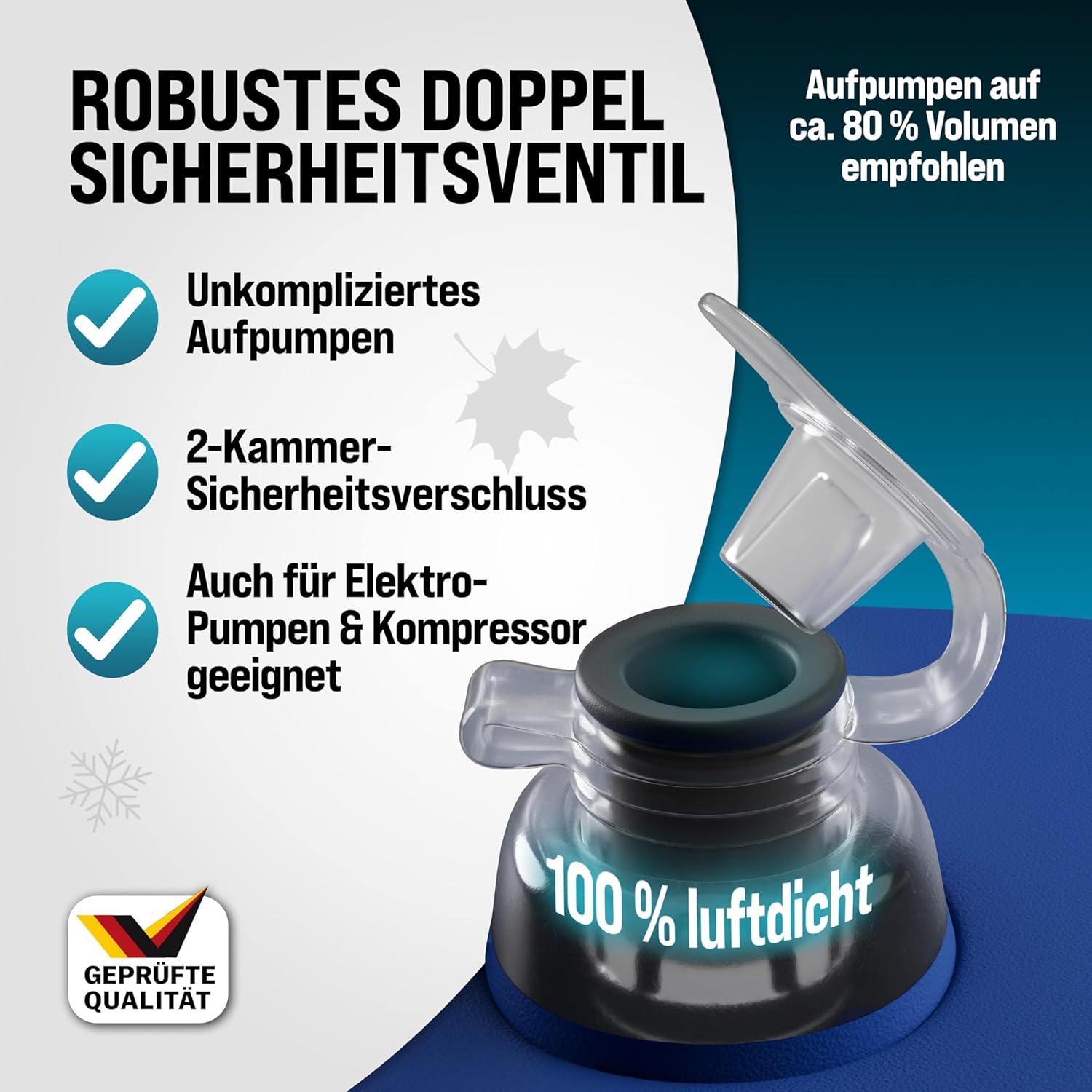 MONZANA® 6X Poolkissen Winter XL Chlorbeständig Seil PVC Verstärktes Material bis -20°C Doppelnaht Sicherheitsventil 4 Ösen Luftkissen Pool Abdeckung — Ansicht 6