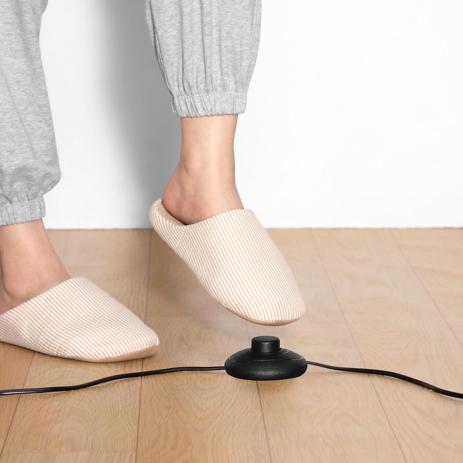 MONZANA® Bogenlampe Stoffschirm Marmorfuß 150-175 cm Höhenverstellbar Fußschalter Schwenkbar E27 Wohnzimmer Schlafzimmer Stehlampe Standleuchte Leinen — Ansicht 6