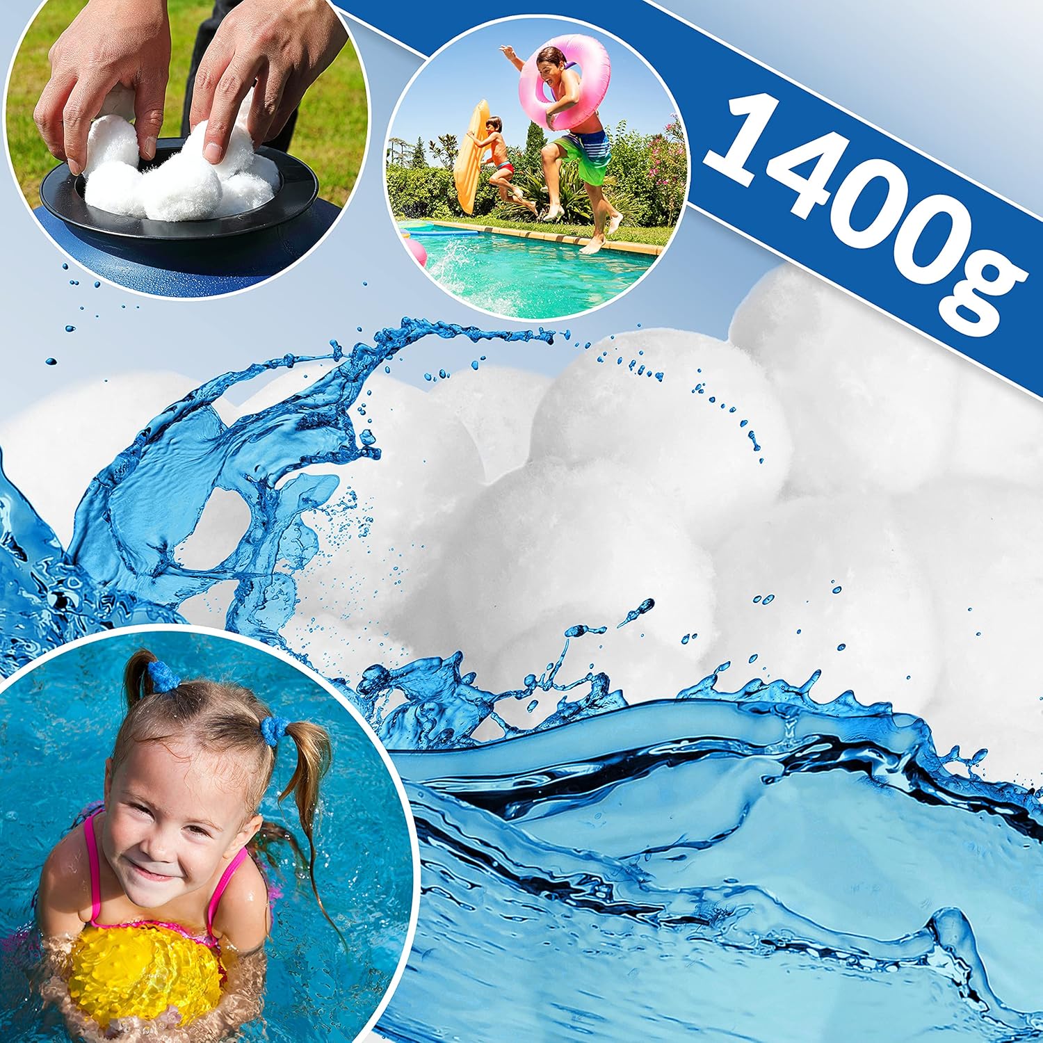 Monzana Filterbälle 1400g ersetzen 50kg Filtersand für Pool Schwimmbad Aquarium Teich Sandfilteranlage Filterkugeln Filter Balls — Ansicht 2