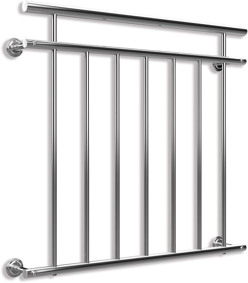 MONZANA® Französischer Balkon Edelstahl Pflegeleicht 90x100cm 7 Füllstäbe Balkongeländer Terrassengeländer Fensterschutz