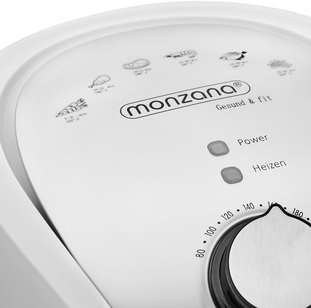 MONZANA® Heißluftfritteuse 3,6L Edelstahl - Air Fryer Mit Antihaftbeschichtung, Timereinstellung, Temperatureinstellung 80-200°C, 1500W, Spülmaschinengeeignet, Automatische Abschaltung — Ansicht 5