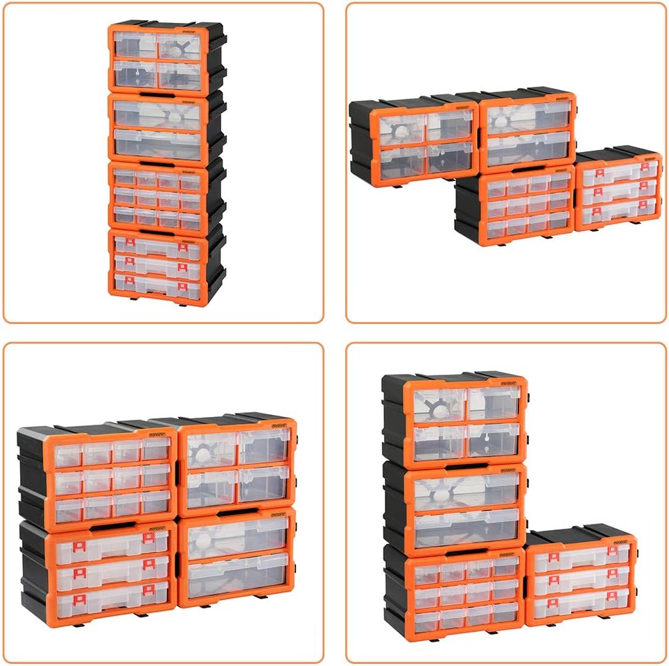 MONZANA® Kleinteilemagazin Sortimentskasten erweiterbar 72 Fächer Sortierbox für Kleinteile Aufbewahrungsbox Werkstatt — Ansicht 2