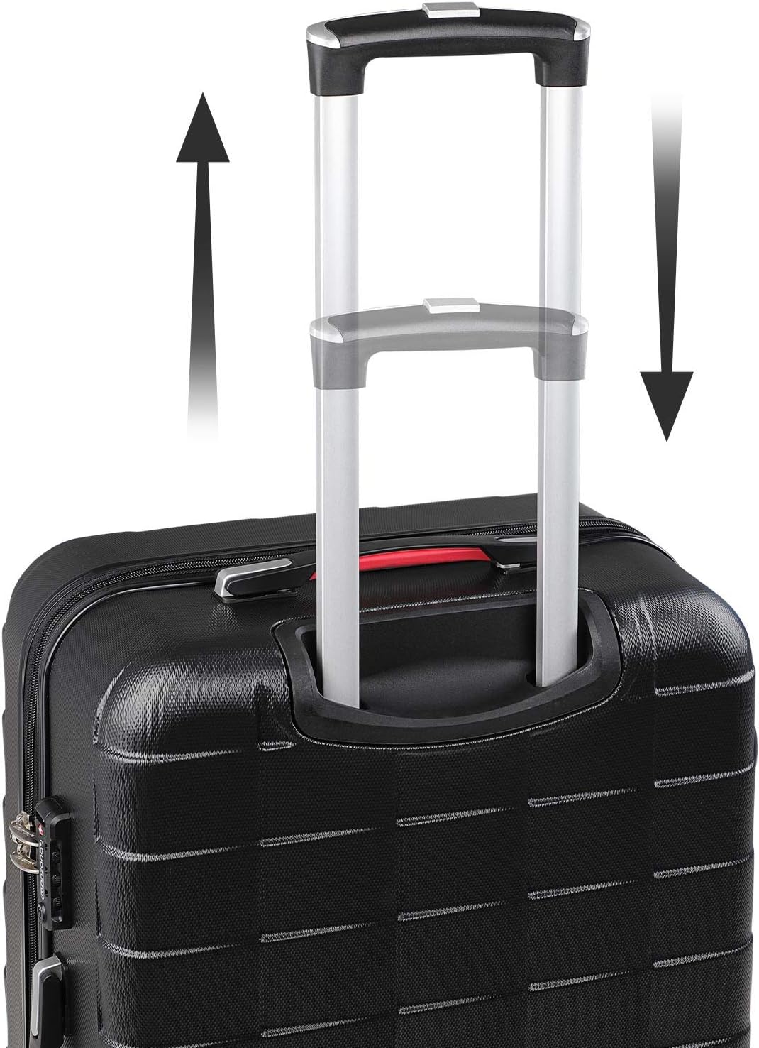 MONZANA Koffer Handgepäck Trolley mit TSA Schloss Zwillingsrollen Teleskopgriff Standfüße Größe M schwarz Reisekoffer Rollkoffer — Ansicht 6