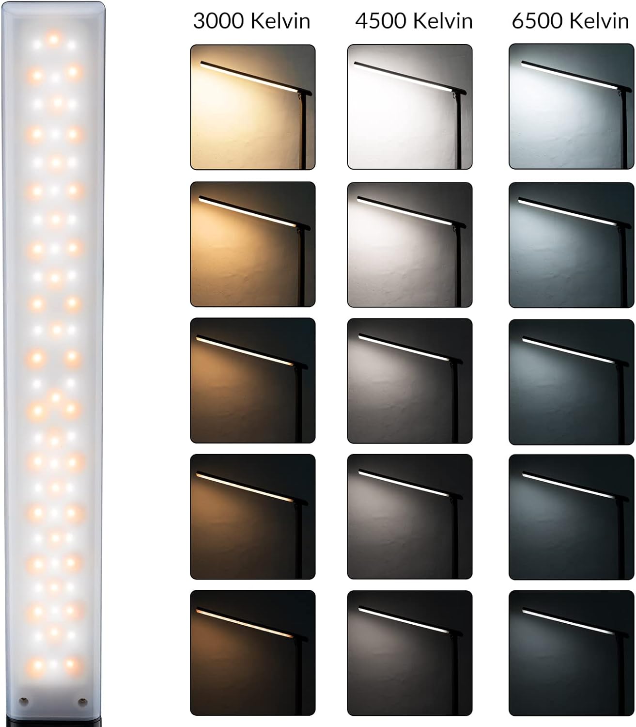 Monzana LED Schreibtischlampe USB Anschluss 3 Farb- 5 Helligkeitsstufen Touch Dimmbar Warmweiß Tischlampe Büro Nachttischlampe Warmes Licht Schwarz — Ansicht 4