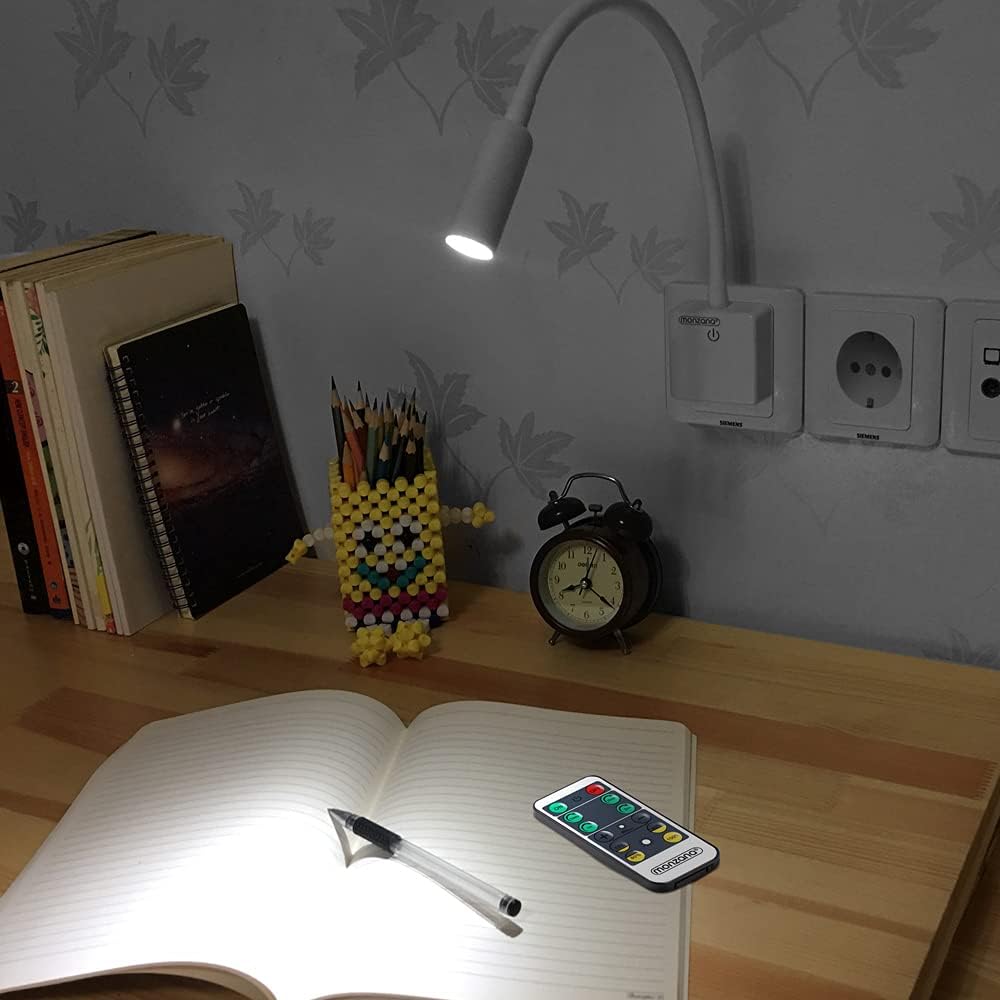 Monzana LED Steckerlampe 46,5cm Steckdosenlampe Steckerleuchte 5000K Touchschalter dimmbar Schreibtischlampe Fernbedienung — Ansicht 6