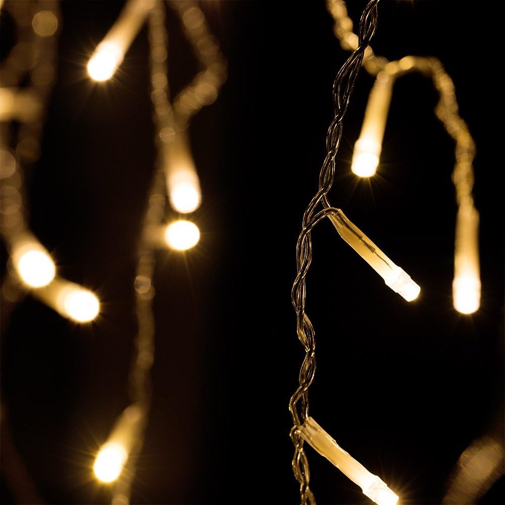 MONZANA® Lichterkette 400 LED 15m Fernbedienung 8 Leuchtmodi IP44 Innen Außen Regenlichterkette Lichtervorhang Eisregen warmweiß Weihnachtsbeleuchtung — Ansicht 4