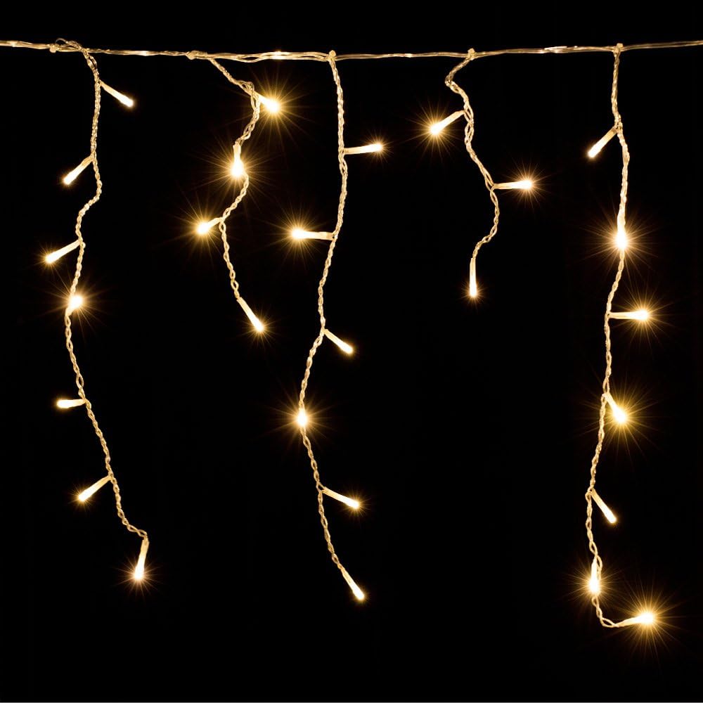 Monzana® Lichterkette 600 LED 20m Fernbedienung 8 Leuchtmodi IP44 Innen Außen Regenlichterkette Lichtervorhang Eisregen warmweiß Weihnachtsbeleuchtung — Ansicht 3