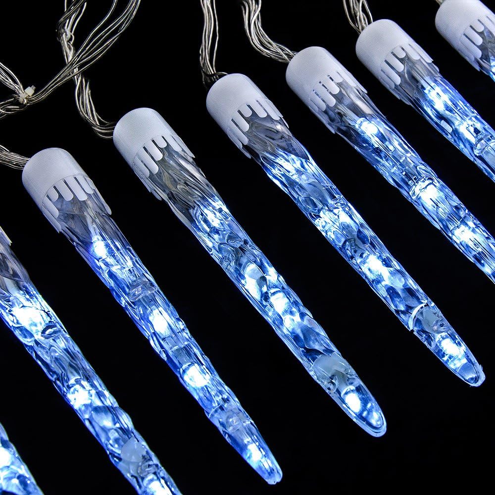 Monzana® Lichterkette Eiszapfen LED Außen Innen 10 Zapfen Weihnachten Deko Weihnachtsdeko IP44 Eisregen Beleuchtung Kaltweiß — Ansicht 3