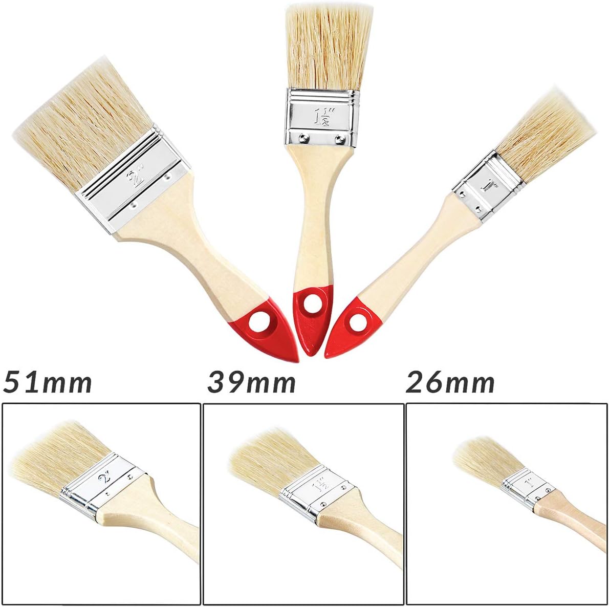 MONZANA® Malerpinsel 15tlg Set 3 versch. Größen für Holzlasur Lacke Farbe Pinselset Lasurpinsel Lackierpinsel Malpinsel — Ansicht 2