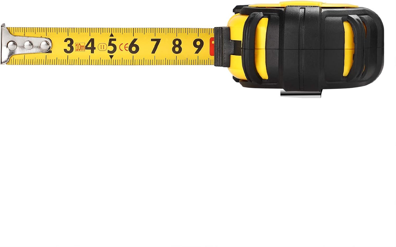 MONZANA® Maßband 10m Rollmeter magnetisch verschiebbarer Endhaken Bandmaß Autorollsystem mit Feststeller & Gürtelklemme — Ansicht 3
