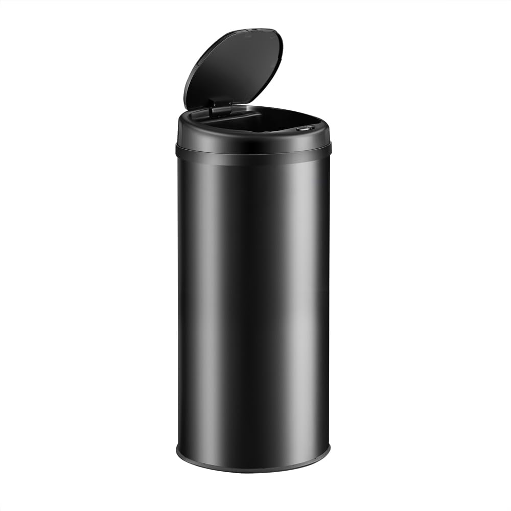 Monzana® Mülleimer Küche mit Sensor 30L Edelstahl USB Ladekabel Berührungslos Deckel Hygienisch Papierkorb Automatik Abfalleimer Wasserdicht Büro Schwarz Recycling