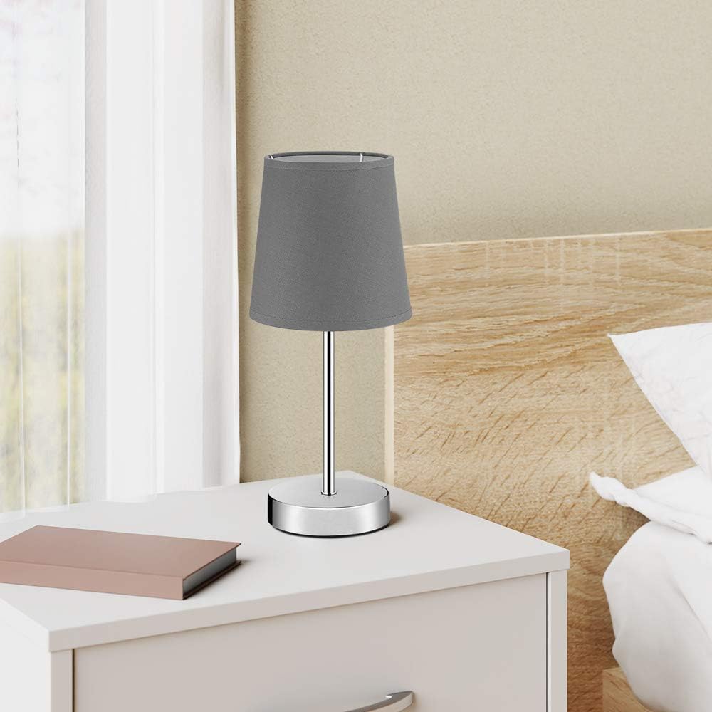 MONZANA® Nachttischlampe 2er Set 32cm Stoff Grau Taupe Anthrazit Weiß Wohnzimmer Schlafzimmer Lampe Leuchte Tischlampe Nachttischleuchte Tischleuchte — Ansicht 4