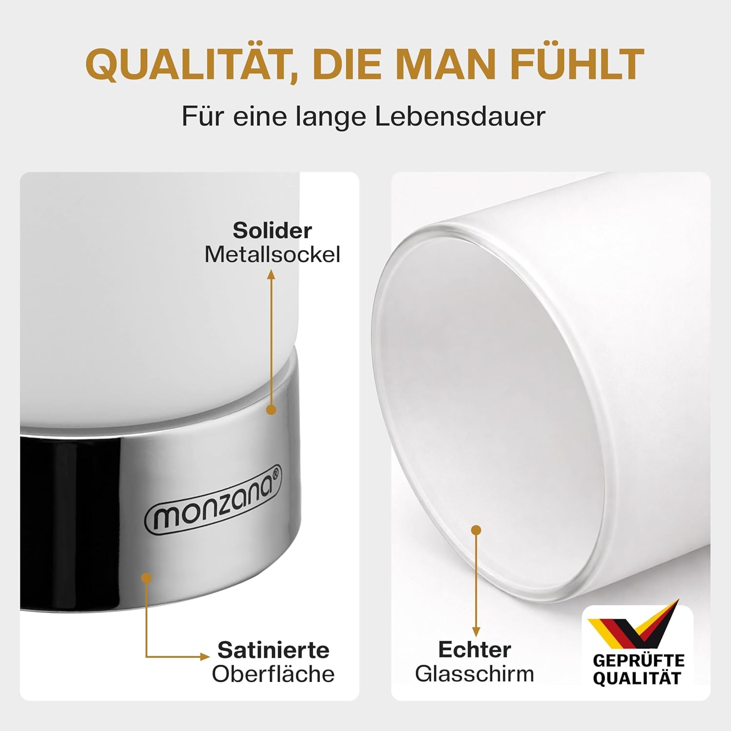 Monzana® Nachttischlampe 2er Set Touch Dimmbar mit LED Leuchtmittel Glasschirm Tischlampe Tischleuchte Wohnzimmer Schlafzimmer Nachtlicht Leselampe — Ansicht 4