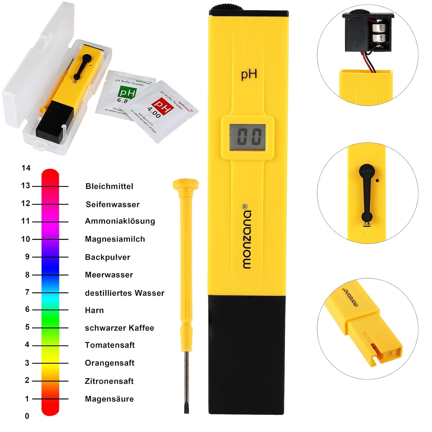 Monzana PH Messgerät Digitale Wassertester | mit LCD Anzeige | Batterie — Ansicht 2
