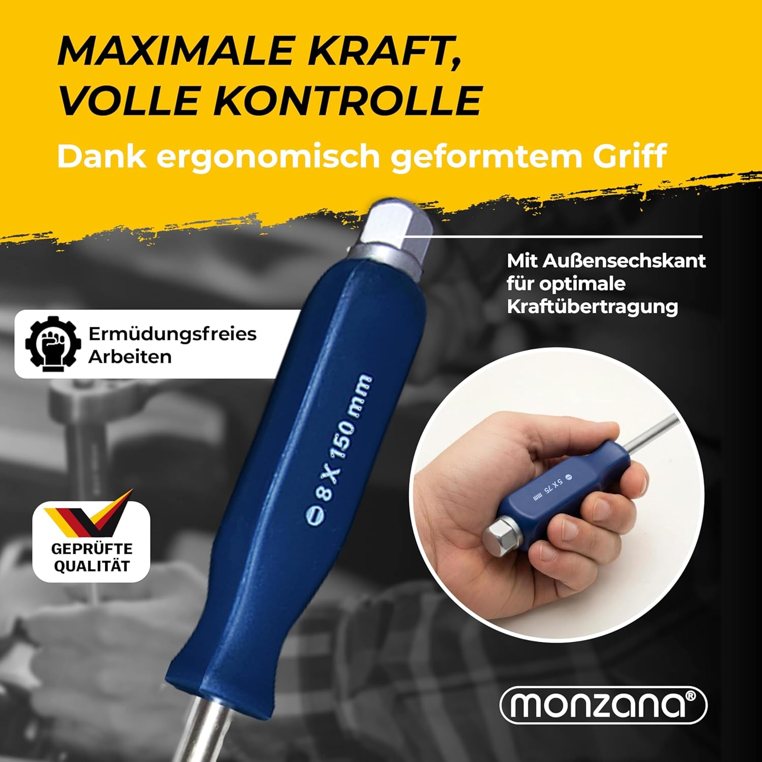 MONZANA® Schraubendreher Set 12 tlg. inkl. Koffer Chrom-Vanadium-Stahl Werkzeugset Schraubenzieher Satz Schlitz Kreuz — Ansicht 5