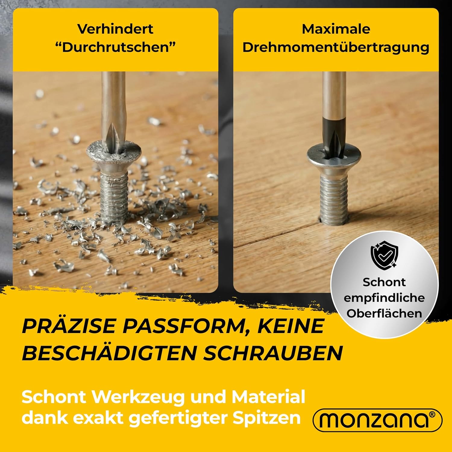 MONZANA® Schraubendreher Set 12 tlg. inkl. Koffer Chrom-Vanadium-Stahl Werkzeugset Schraubenzieher Satz Schlitz Kreuz — Ansicht 6