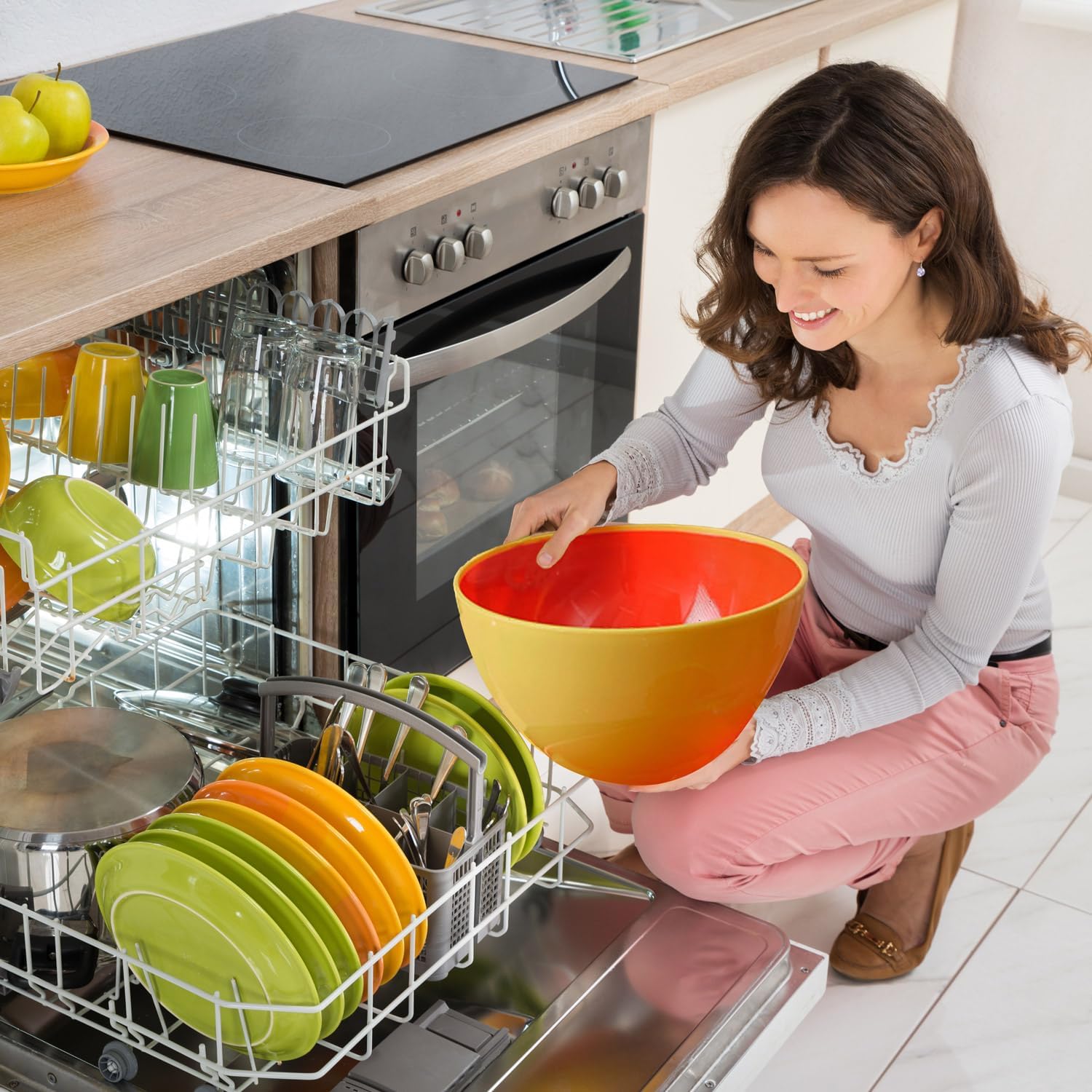 Monzana® Schüssel mit Deckel 4er Set - Kunststoff BPA-frei, 900ml-4000ml, stapelbar, luftdicht, spülmaschinenfest, Rühr-, Aufbewahrung- & Backschüssel — Ansicht 5