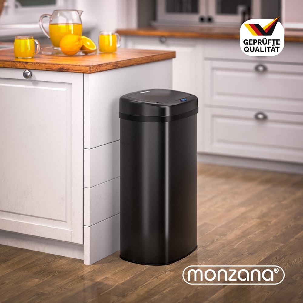 Monzana® Sensor Mülleimer Küche 58 L Automatik mit Bewegungssensor Soft-Close-Deckel Wasserdicht USB-Kabel Smarter Abfalleimer Müllbehälter Schwarz — Ansicht 2