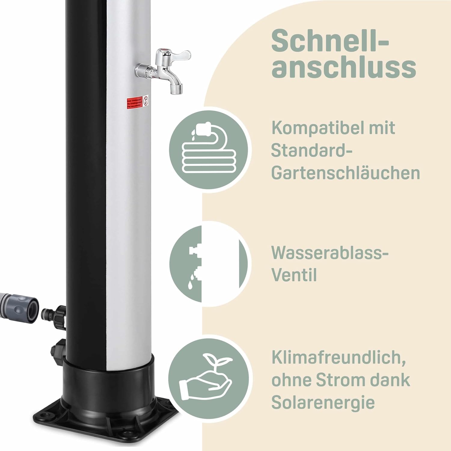 Monzana® Solardusche 35 Liter Gartendusche Campingdusche Pooldusche Außendusche UV-beständig PVC Regenduschkopf — Ansicht 3