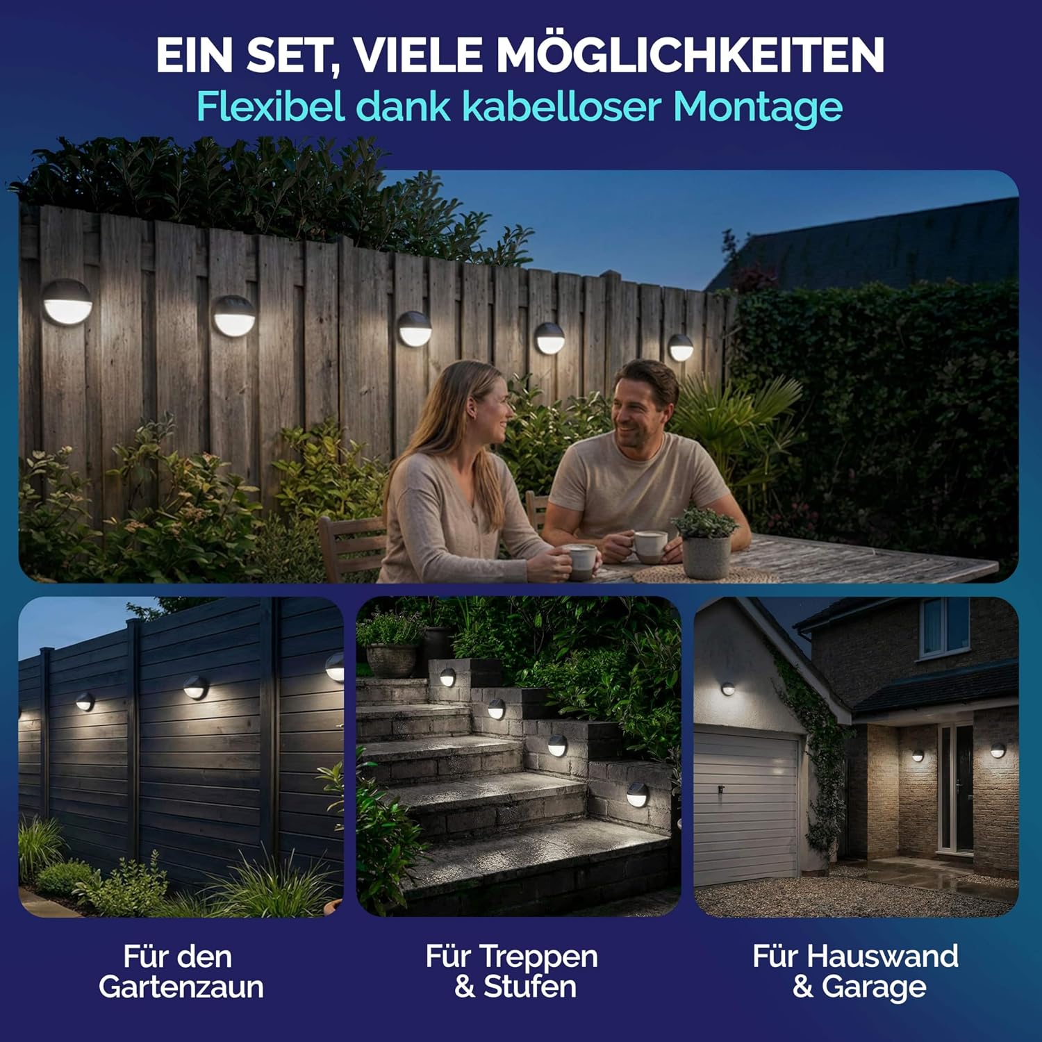 Monzana® Solarleuchten für Außen Garten LED Solarleuchten wasserdicht IP65 stilvolle Gartendeko Balkon Leuchte Deko 6er Set — Ansicht 5