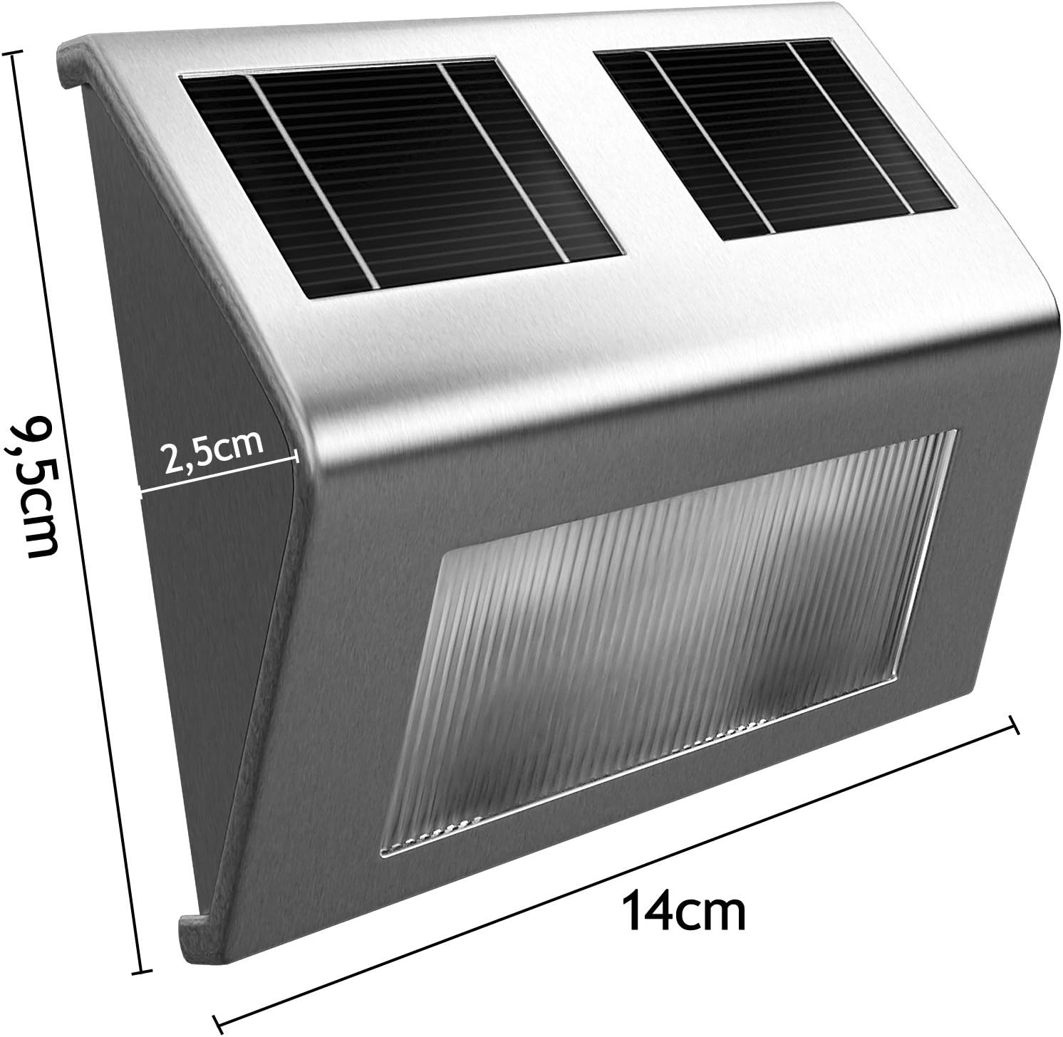 Monzana® Solarstrahler für Außen Edelstahl IP65 Solar Außenlampe mit Dämmerungssensor LED Solarleuchte Wand Garten Terrasse Solar Scheinwerfer für Außen — Ansicht 5