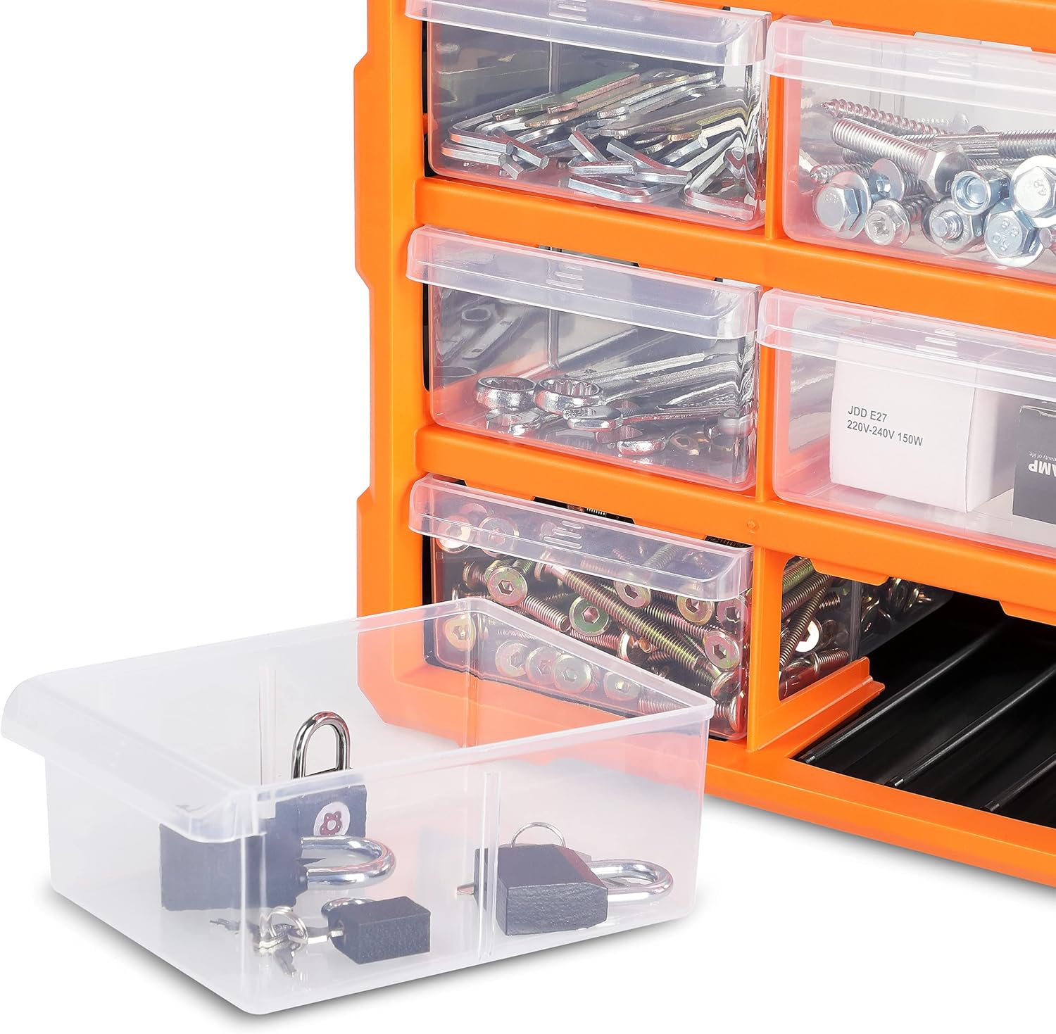 MONZANA® Sortimentskasten MW1506 18 Schubladen 47,5x38x16cm Trennwände bis 36 Fächer Werkstatt Sortierbox Sortierkasten — Ansicht 4