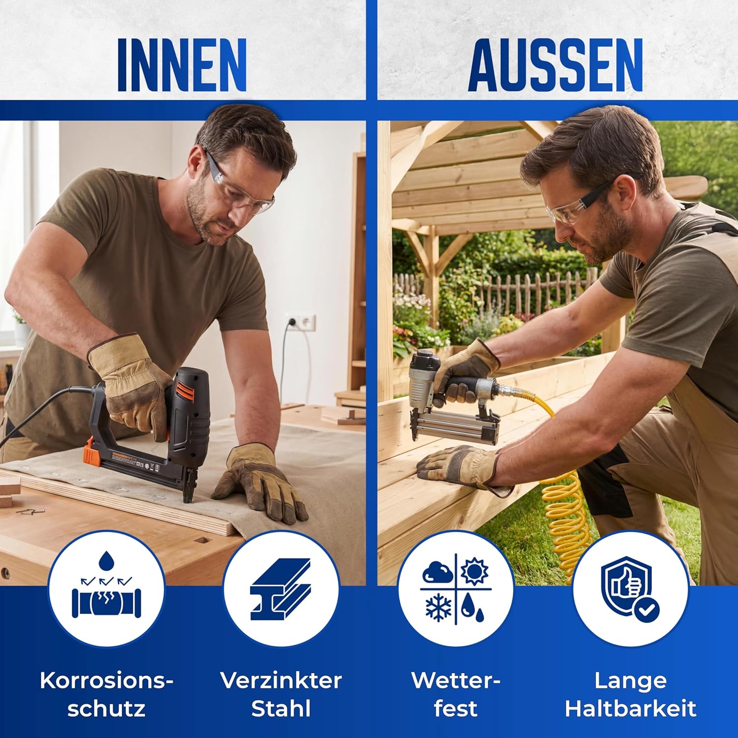 MONZANA® Tackerklammern 25 mm Verzinkt Passgenau für Druckluft Elektro Akku Tacker 5000 Stück 5,8 mm Für Montage Innenausbau Möbel — Ansicht 3