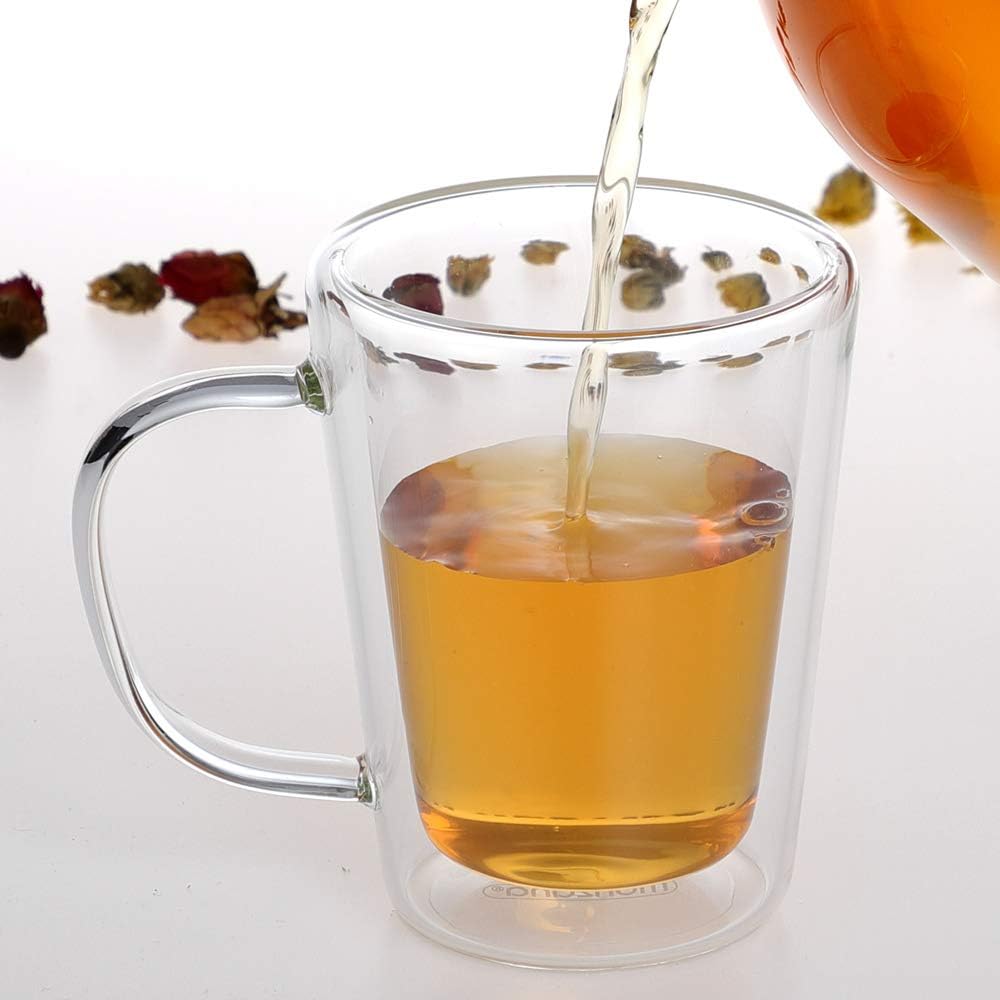 MONZANA® Teekanne mit Siebeinsatz und 4 Gläser 1,2 Liter Hitzebeständig Teesieb Herausnehmbar Glaskanne für losen Tee Edelstahl Deckel Borosilikatglas — Ansicht 5