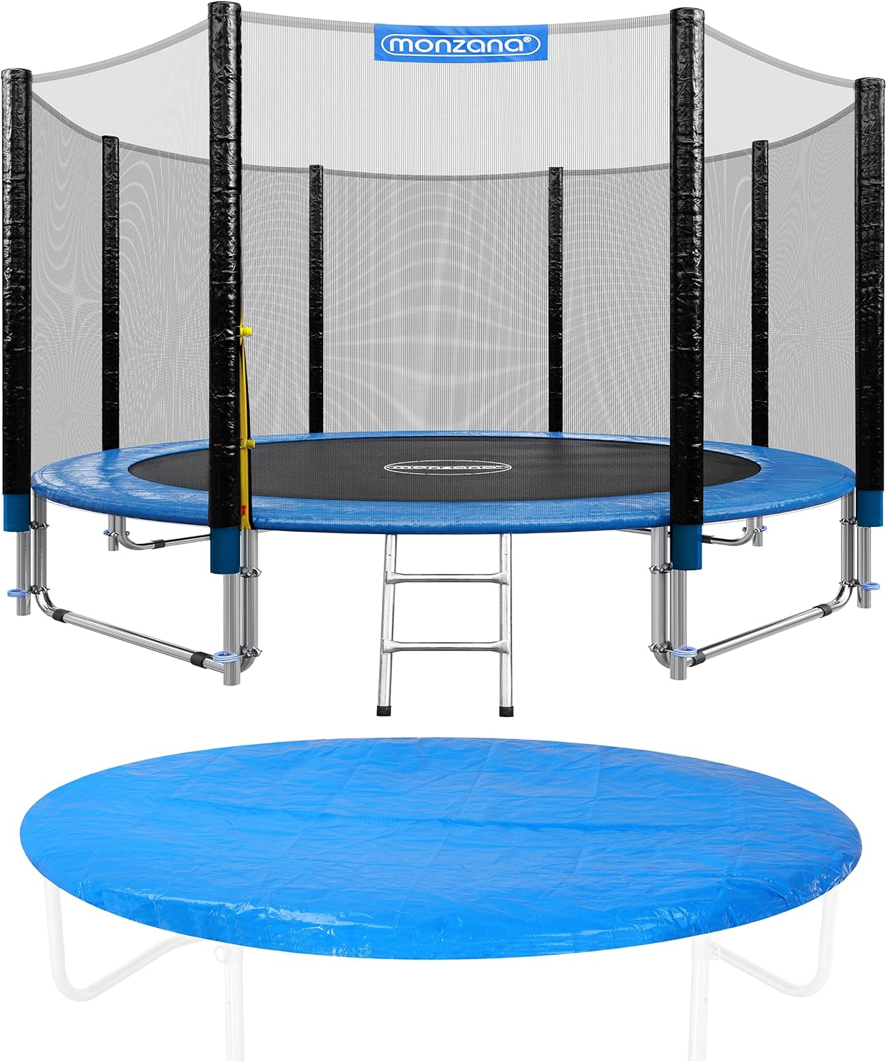 Monzana Trampolin Ø 244/305/366/426 cm Komplettset inkl. Sicherheitsnetz, Leiter, Randabdeckung & Zubehör Kindertrampolin Gartentrampolin
