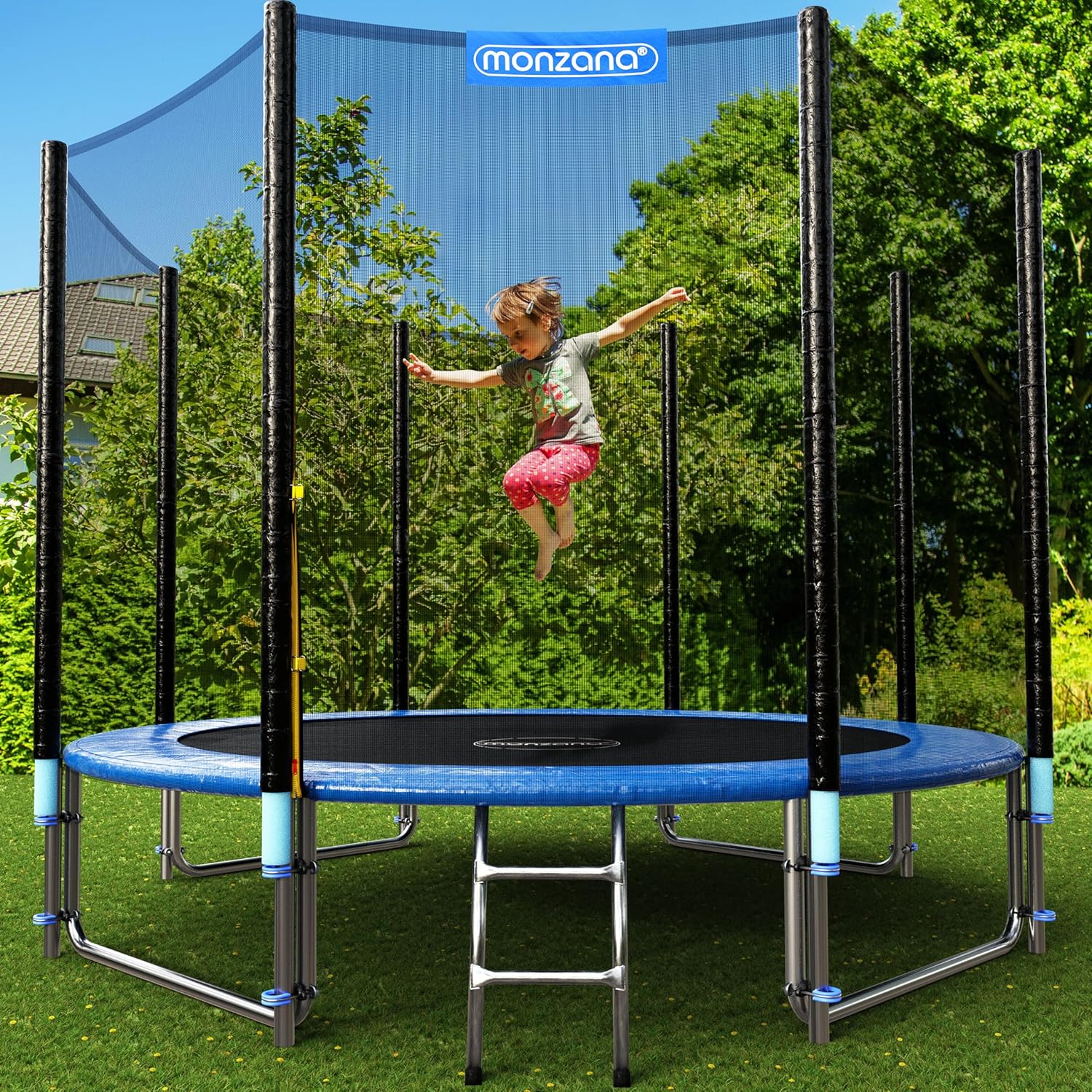 Monzana Trampolin Ø 244/305/366/426 cm Komplettset inkl. Sicherheitsnetz, Leiter, Randabdeckung & Zubehör Kindertrampolin Gartentrampolin — Ansicht 2