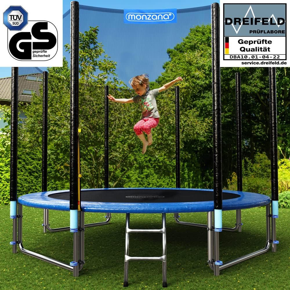 Monzana Trampolin Ø 244/305/366/426 cm Komplettset inkl. Sicherheitsnetz, Leiter, Randabdeckung & Zubehör Kindertrampolin Gartentrampolin — Ansicht 3