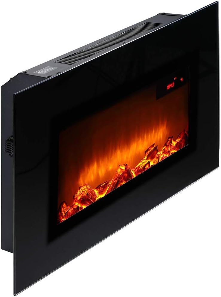 MONZANA® Wandkamin Elektrokamin Heizung Heizlüfter Head Up Display 900W / 1800W Thermostat Fernbedienung Timer Dimmbar Kaminfeuer Kaminofen Kamin — Ansicht 4